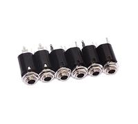 JOINPAYA 6 Pcs Set Cylinder Endpin Jack 6.35mm 1/4 Inch Guitar and Bass Output Input Socket Plug Easy to Install Metal and Plastic No Screws Required for Musical Instruments