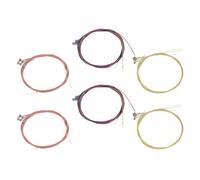 JOINPAYA 6 Sets Acoustic Guitar Strings Replacement Colorful Metal Folk Guitar Strings Set with Reddish Copper and Yellow Brass 36pcs Supplies for Beginners and Maintenance