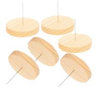 JOINPAYA 6 Sets Wooden Doll Display Stands with 5cm Thick Wooden Base Needle Holder for Felting Dolls for DIY Craft Display