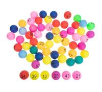 JOINPAYA 60 Pcs Numbered Raffle Balls (1-60), Coloured Ping Pong Lottery Balls for Bingo and Lucky Draws, Multi-Colour Numbered Game Spheres for Fundraising, Pub Quizzes, and Events