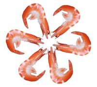 JOINPAYA 6pcs Artificial Shrimp Simulation Cooked Prawn Fake Seafood Model Food Pretend Play Toy for Kitchen Home Party Decoration Display Photography Props