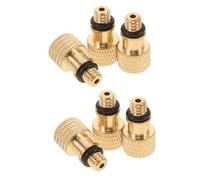 JOINPAYA 6pcs Bike Pump Adapter English Valve Adapters Pure Copper Golden for Bicycle Tire Compact Portable Travel Commuting Inflation Accessory