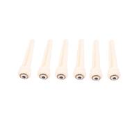 JOINPAYA 6pcs Bone Guitar Bridge with Brass Circle and Green Shell Dot Acoustic Guitar Pegs for Enhanced Sound Quality Compatible with Standard Bridges for Folk
