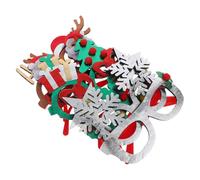 JOINPAYA 6pcs Christmas Party Glasses Set - Glitter Snowflake, Christmas Tree, Santa, Wreath Elk Frames - Holiday Photo Booth Props for New Year Xmas Celebration