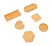 JOINPAYA 6pcs DIY Mosaic Wood Tray Set with Square, Hexagon, Heart, Oval Extra Long Shapes - Fillable Wooden Craft Plates for Home Decoration and Artistic Projects