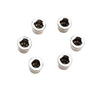 JOINPAYA 6pcs Electric Guitar String Caps Metal Mounting Ferrules in Silver for Guitar Repair and Building Holding the Strings