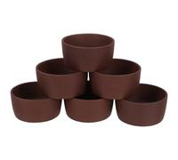 JOINPAYA 6pcs Handleless Chinese Tea Cups Set, Zisha Ceramic Kung Fu Teacup Smooth Ceramic Inner Surface and Ergonomic Design, Coffee Colour, for Gatherings and Study Sessions