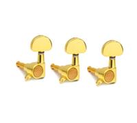 JOINPAYA 6pcs Left-handed Large Handle Tuning Pegs for Electric and Wooden Guitars Golden Fully Sealed Design for String Stability and Enhanced Sound Quality