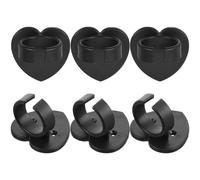 JOINPAYA 6pcs Microphone Hook Heart-shaped Abs Wall Mount with Freely Combined Design and Fix Nameplate Feature, Black Clean Appearance Holder for Stage and Studio Use
