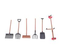 JOINPAYA 6pcs Mini Farm Tool Set for Sandboxes, Realistic Simulation Adornment with Shovel and Rake, DIY Micro Landscape Prop for Outdoor Sand Play and Garden Hand Tool