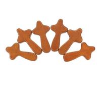 JOINPAYA 6pcs Mini Wooden Handheld Prayer Crosses 6×3.4×1.2cm Brown Small Cross Ornaments Religious Easter Crafts Catholic Wooden Cross Decor for Home and Travel