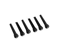 JOINPAYA 6pcs Pom Bridge Pins for Acoustic and Folk Guitar with Shell Dot on Head, Improve Sound Quality and Strengthen Volume of Sweep Picking, Classic Black Guitar String Studs