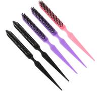 JOINPAYA 6pcs Portable Folding Hair Comb Set for Travel - Dual-use Straight and Curl Styling Bristle Combs in Mixed Colors, Compact Pocket Brush for Men and Women Random Color