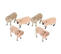 JOINPAYA 6pcs Realistic Sheep Figurine Durable Farm Animal for Early Learning Outdoor Garden Decoration Imaginative Play