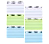 JOINPAYA 6pcs Ruled Spiral Notebooks Set, Small Lined Notepads in White, Blue, Green, Mini Paper Pads for Study, Office, School Planning and Memory Note Taking