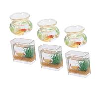 JOINPAYA 6pcs Scale Miniature Dollhouse Fish Tank with Realistic Goldfish Bowls Mini Glass Aquarium Decor for Desktop Fairy Garden and Dollhouse Scene Enhancements Random Color Random Color