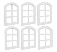 JOINPAYA 6pcs Scale Miniature Wooden Dollhouse Windows Unpainted Tiny Window Models for DIY Craft Compatible with Furniture for Dollhouse Suitable for Vintage and Modern Interior Design