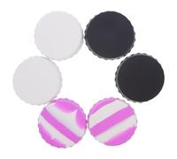 JOINPAYA 6pcs Silicone Spill-proof Soda Can Lids Set Leakproof Beverage Can Sealers for 52mm Diameter Reusable Washable Covers in Black White and Purple-white for Home Office Outdoor