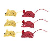 JOINPAYA 6pcs Soft Sequin Mouse Cat Toys Interactive Indoor Chew Toys for Kittens Mice for Play and Exercise for Indoor Cats to Scratch and Bond