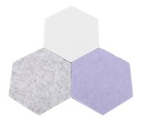 JOINPAYA 6Pcs Soundproof Hexagon Felt Boards Self-Adhesive Cork Tiles for Office Classroom Notice and Photo Display