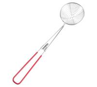 JOINPAYA 6pcs Stainless Steel Bubble Tea Skimmer Spoon with Long Handle for Removing Solid Foods, Sturdy Kitchen Accessory that Won't Scratch Pan, for Milk Tea and Cooking