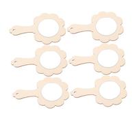 JOINPAYA 6Pcs Unfinished Wooden Mirrors DIY Craft Portable Mini Decorative Mirrors for Boys and Creative Painting