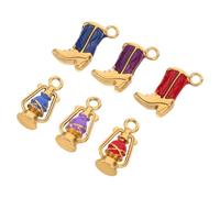 JOINPAYA 6pcs Western Enamel Charms Stainless Steel Double-sided Cowboy Boot Vintage Lantern Pendants for Christmas Stocking Stuffers DIY Jewelry Making Keychains Bracelets