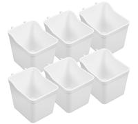 JOINPAYA 6pcs White Abs Pegboard Bins with Hooks for Tool Storage and Organizing Needs, Sleek Minimalist Design, Ample Storage Space for Kitchen and Craft Room