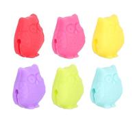 JOINPAYA 6pcs Wine Cup Identifiers Glass Markers Silicone Waterproof Small and Lovely Owl-shape Tags Practical Party Use Random Color Random Style