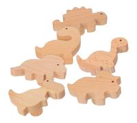 JOINPAYA 6pcs Wooden Dinosaur Drawer Knobs for ’ Dressers and Cabinets, Animal Pattern Pull Handles with Screws, Cute Dinosaur Dresser Knobs for Boys and ’ Room Decor