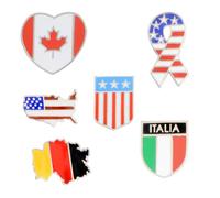 JOINPAYA 6pcs World Map Country Flag Brooch Pins Alloy Costume Props and Decoration Set Chic Unique Design for Clothing Accessories and Collectors