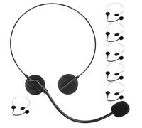JOINPAYA 7pcs Decorative Fake Earphones Microphone Pretend Prop for Boys and Girls Singing Headset Halloween Cosplay Party Stage Performance Role Play Props
