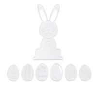 JOINPAYA 7pcs Easter Bunny and Colored Egg DIY Cutting Die Mold Set Carbon Steel Easter Craft Embossing Dies for Scrapbooking and Card Making Silver Cutting Template