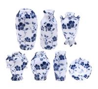 JOINPAYA 7pcs Mini Ceramic Doll House Accessories for Miniature Flower Display Dollhouse Decor Props for Diy Craft Scenes Tiny Vase Set for Small House Styling