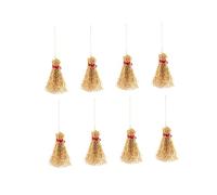 JOINPAYA 8 Pcs Miniature Broom Decor Handmade Red Rope Brooms for Dollhouse Grocery Store Micro Layout Props Lightweight Cleaning Tools for Fairy Garden Decoration Large