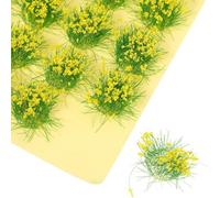 JOINPAYA 8Mm Yellow Static Grass Tuft for Model Train Scenery, Miniature Artificial Grass Cluster for DIY Gaming Terrain and Railway Landscape Decoration