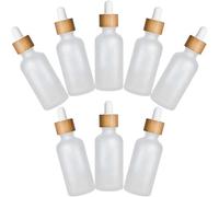 JOINPAYA 8pcs 30ml Glass Dropper Bottles for Essential Oils with Bamboo Wood Rings, Travel-friendly and Reusable Perfume Dropper Bottles, Delicate Design for Aromatherapy and Oil Storage