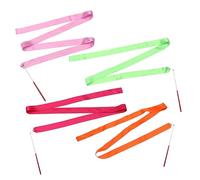 JOINPAYA 8pcs Colorful Rhythmic Gymnastics Ribbons for Flowing Dancing Streamers in Pink Rosy Red Green for Twirling Artistic Dance Gymnastics Training and Performance
