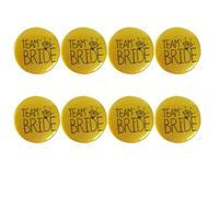 JOINPAYA 8pcs Creative Golden Metal Bride Wedding Badges Team Bride Brooches Set, Costume Accessories and Photo Props for Bachelorette Party Or Fancy Dress Party