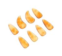 JOINPAYA 8pcs Guzheng Finger Picks, Tortoiseshell Molecule Fake Nails, Orange Instrument Nail Covers, Wear-resistant Fingertip Protection for Guzheng Practice and Performance