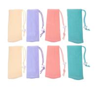 JOINPAYA 8pcs Mesh Soap Bags for Shower and Face Cleansing, Thickened Soap Sleeves with Drawstring, Solid Shampoo Bar Holder and Exfoliating Foaming Pouch Set for Bathroom Use
