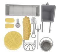JOINPAYA 8pcs Mini Farm Accessories Realistic Farm Tools for Pretend Play Fun Educational for Boys and Miniature Ranch Decorations for Dollhouse and Sand Table