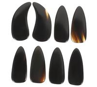 JOINPAYA 8pcs Natural Horn Guzheng Nail Picks for Adults, Double-arc Large Size Finger Plectrum Protectors, Professional Guzheng Practice Accessories for String Instrument Players