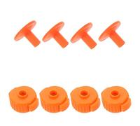 JOINPAYA 8pcs Orange Cymbal Quick Release Nuts Set with 4 Tube Holders and 4 round Fasteners, Plastic Cymbal Stand Clips for Percussion Drum Maintenance and Replacement
