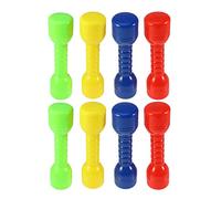 JOINPAYA 8pcs Plastic Dumbbells Set for Boys and Girls Exercise, Small Children Barbells in 4 Colors, Lightweight Fitness Hand Weights for Kindergarten Morning Workout