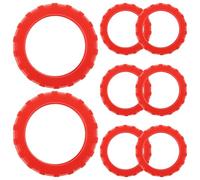 JOINPAYA 8pcs Red Silicone Luggage Foot Covers 55x55x15mm, Noise-Reducing Non-Slip Suitcase Wheel Protectors for Travel, Shock Absorption Pads Compatible with Trolley Wheels