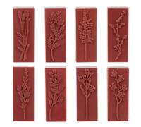 JOINPAYA 8Pcs Wooden Decorative Scrapbook Stamps Set, DIY Diary Planner Seal for Scrapbooking and Journal Crafting, Vintage Plant Pattern Wooden Seal for Creative Decor Random Style