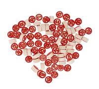 JOINPAYA 90pcs Wooden Number Chess Set Double-Sided Red Game Pieces 1.8x0.9cm for Board Games Family Gathering Logical Chess