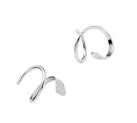 JOINPAYA 925 Sterling Silver Rotating Geometric Hoop Earrings, Modern Practical Silver Ear Drops for Party Wear and Everyday Use