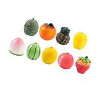 JOINPAYA 9Pcs Mini Faux Fruit Set Realistic Fruit Models for Home Decor Dollhouse Display and Creative Play Including Strawberry Lemon Watermelon and More